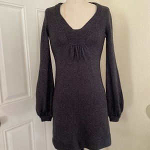 Rebecca Taylor 70s style black mini sweater dress, size 8